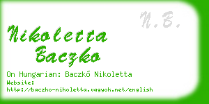 nikoletta baczko business card