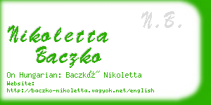 nikoletta baczko business card